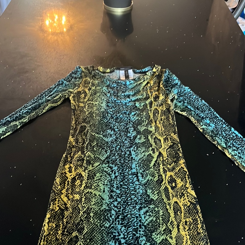 Sheer , bodycon dress , snake pattern